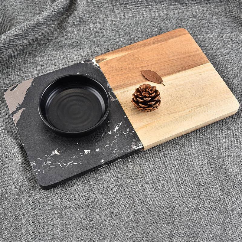 Cutting Board Marble & Acacia Wood Multipurpose Prep & Serving Board