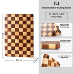 Cutting Board Solid Bamboo Checkered Pattern Prep & Serving