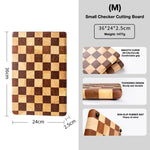 Cutting Board Solid Bamboo Checkered Pattern Prep & Serving
