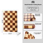 Cutting Board Solid Bamboo Checkered Pattern Prep & Serving
