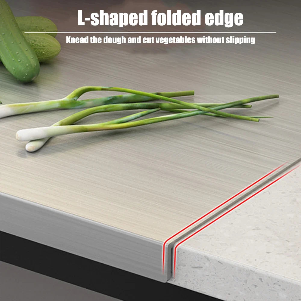 Cutting Board Stainless Steel Double-Sided L-Shaped Edge