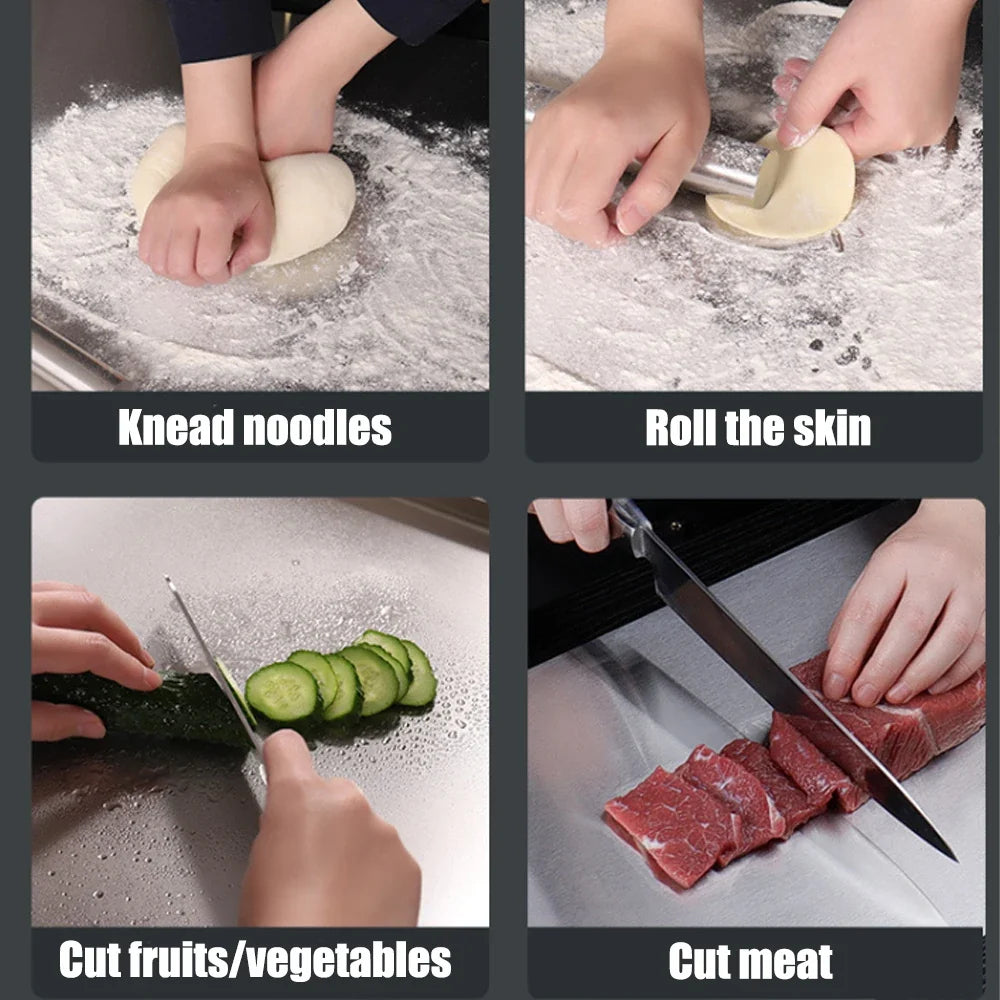 Cutting Board Stainless Steel Double-Sided L-Shaped Edge