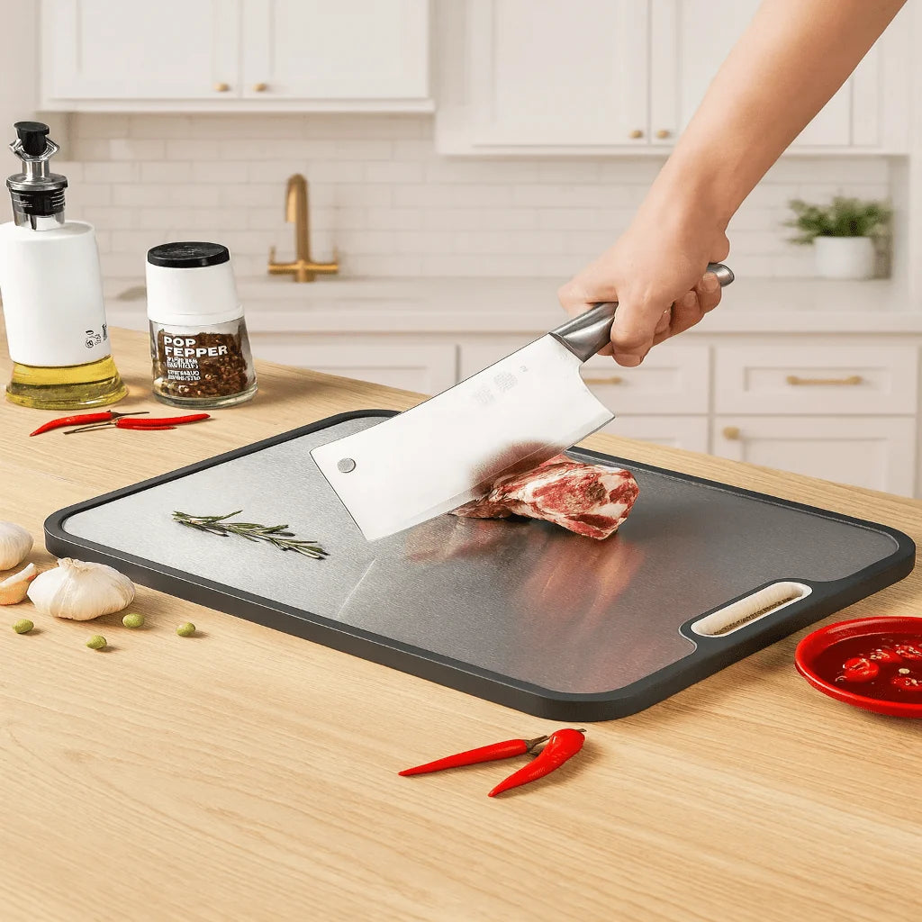 Cutting Board Titanium Double-Sided Non-Slip Base & Juice Groove