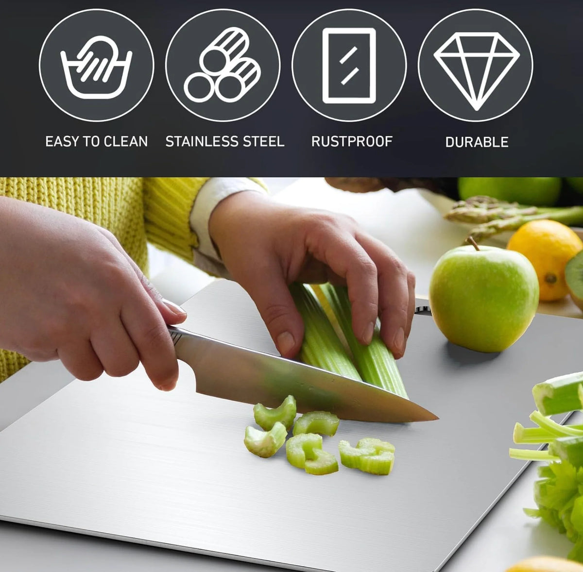 Cutting Board Titanium Non-Porous Scratch-Resistant Dishwasher-Safe