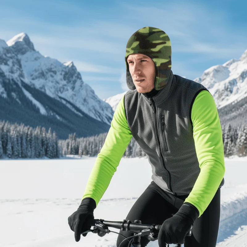 Cycling Hat Double-Layer Fleece Wind-Resistant Ear Protection