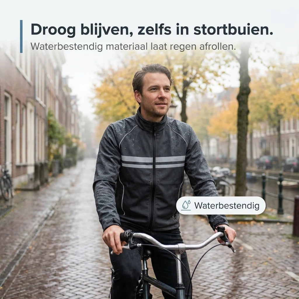 Cycling Jacket Water-Repellent Windproof Breathable With Reflective Stripes