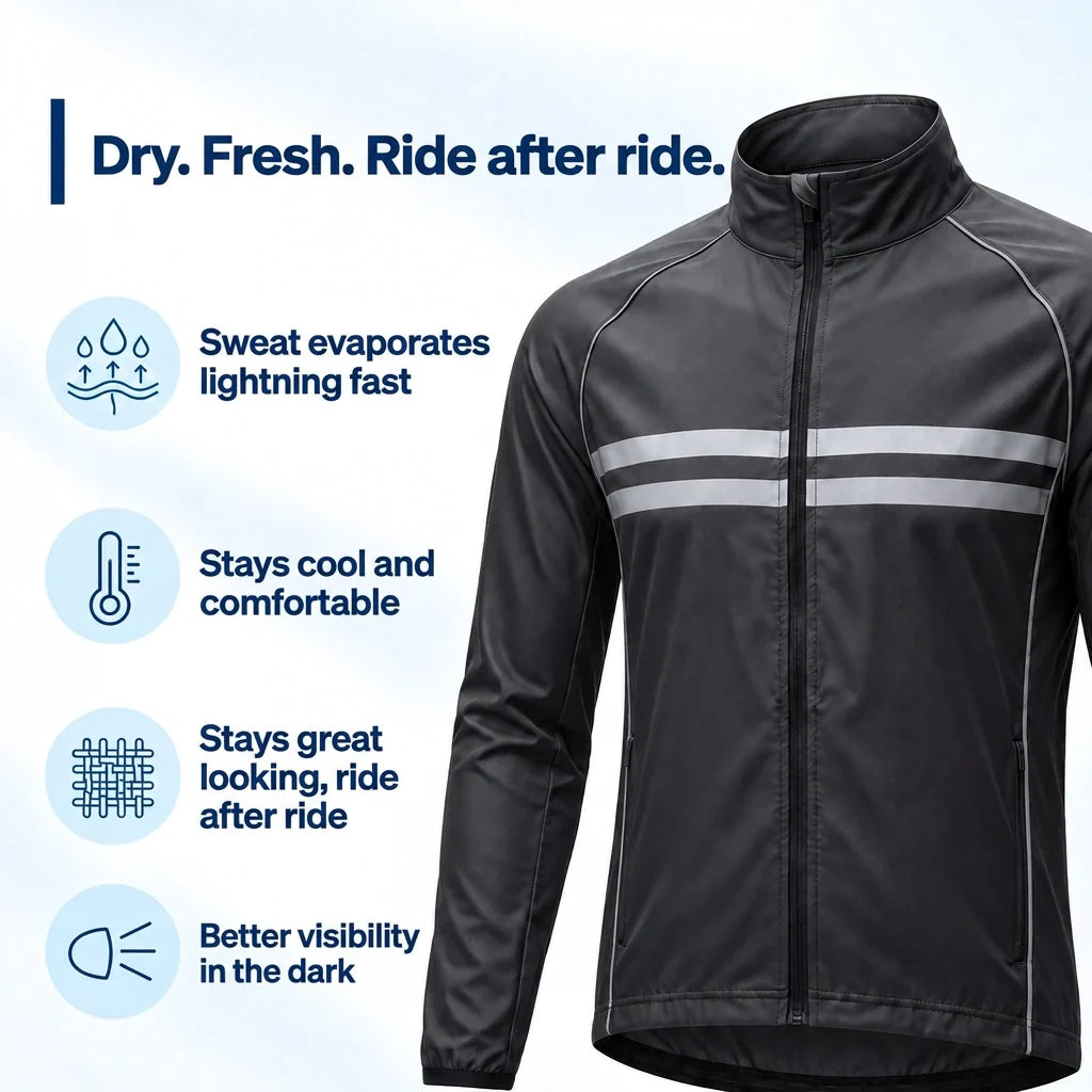 Cycling Jacket Water-Resistant Windproof Breathable