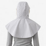 Cycling Rain Cape Waterproof Helmet-Compatible Hood Built-In Visor