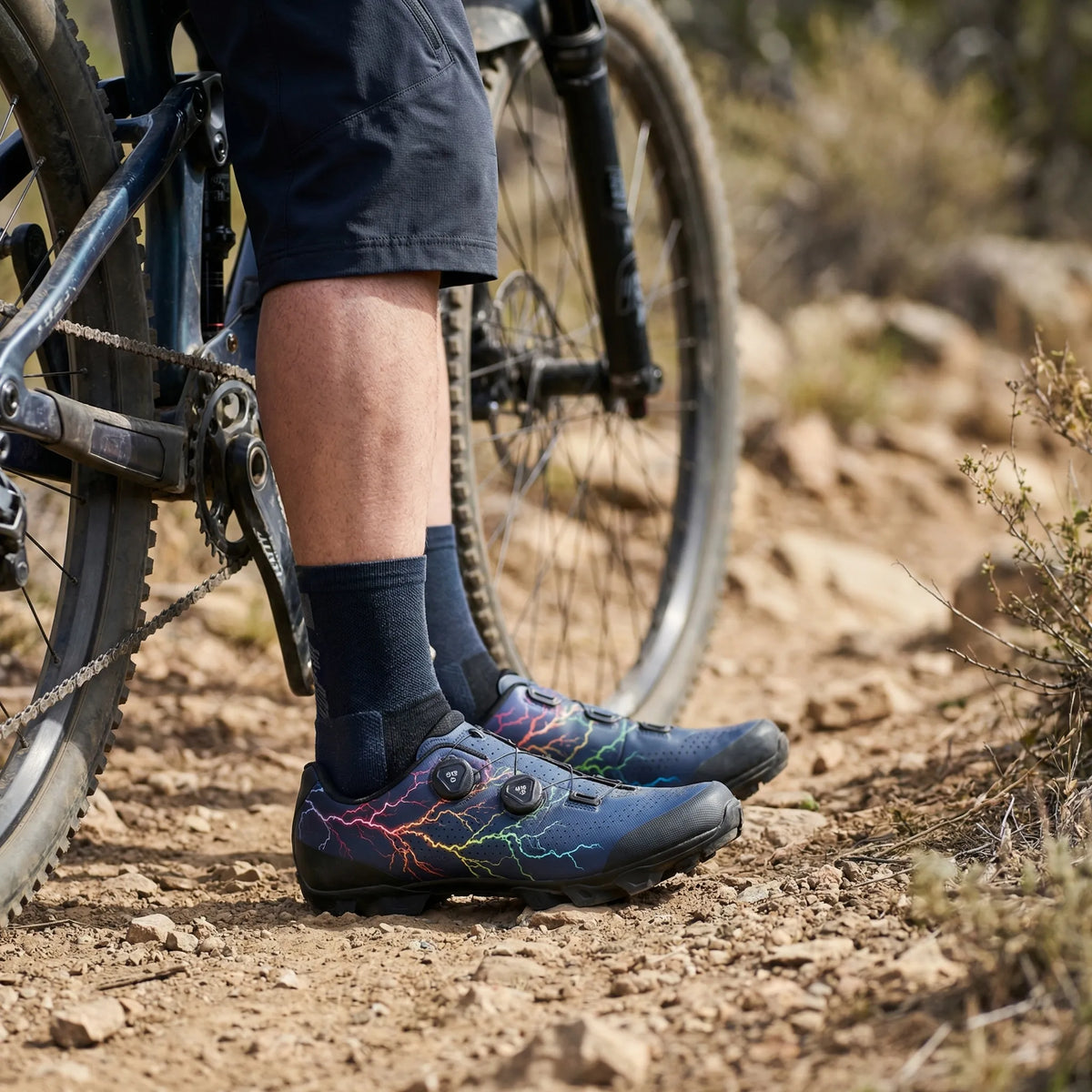 Cycling Shoes SPD-Compatible Dual Dial Closure Rigid Sole