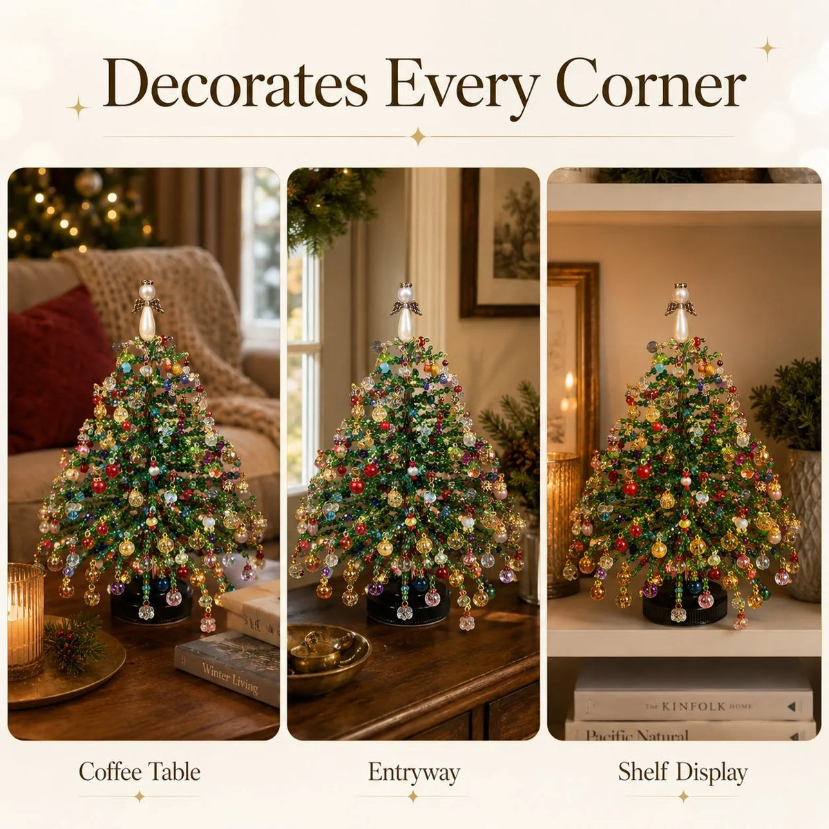 DIY Beaded Christmas Tree Kit Layered Colorful Beadwork