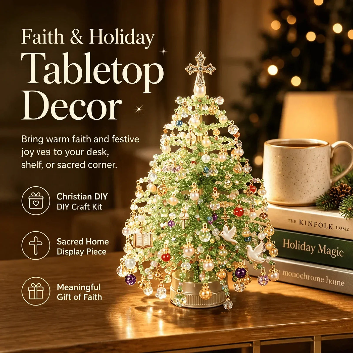 DIY Beaded Christmas Tree Kit Layered Colorful Beadwork