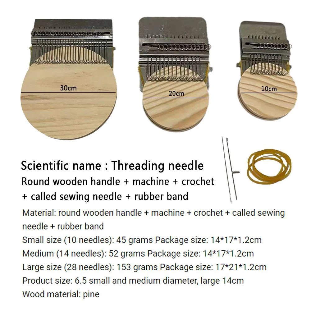 Darning Loom Kit Wood & Steel 10-28 Pins