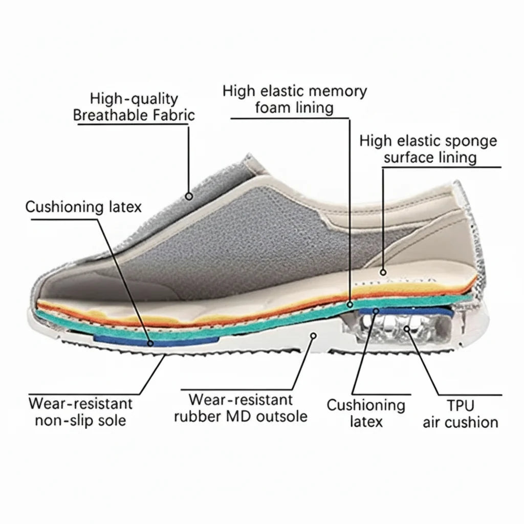 Diabetic Shoes Extra-Wide Fit Memory Foam Insole Seamless Lining