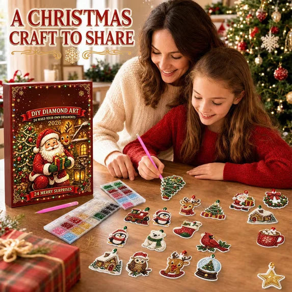 Diamond Painting Advent Calendar 24 Christmas Ornaments