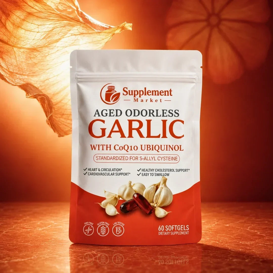 Dietary Supplement Aged Garlic & CoQ10 Odorless Softgels