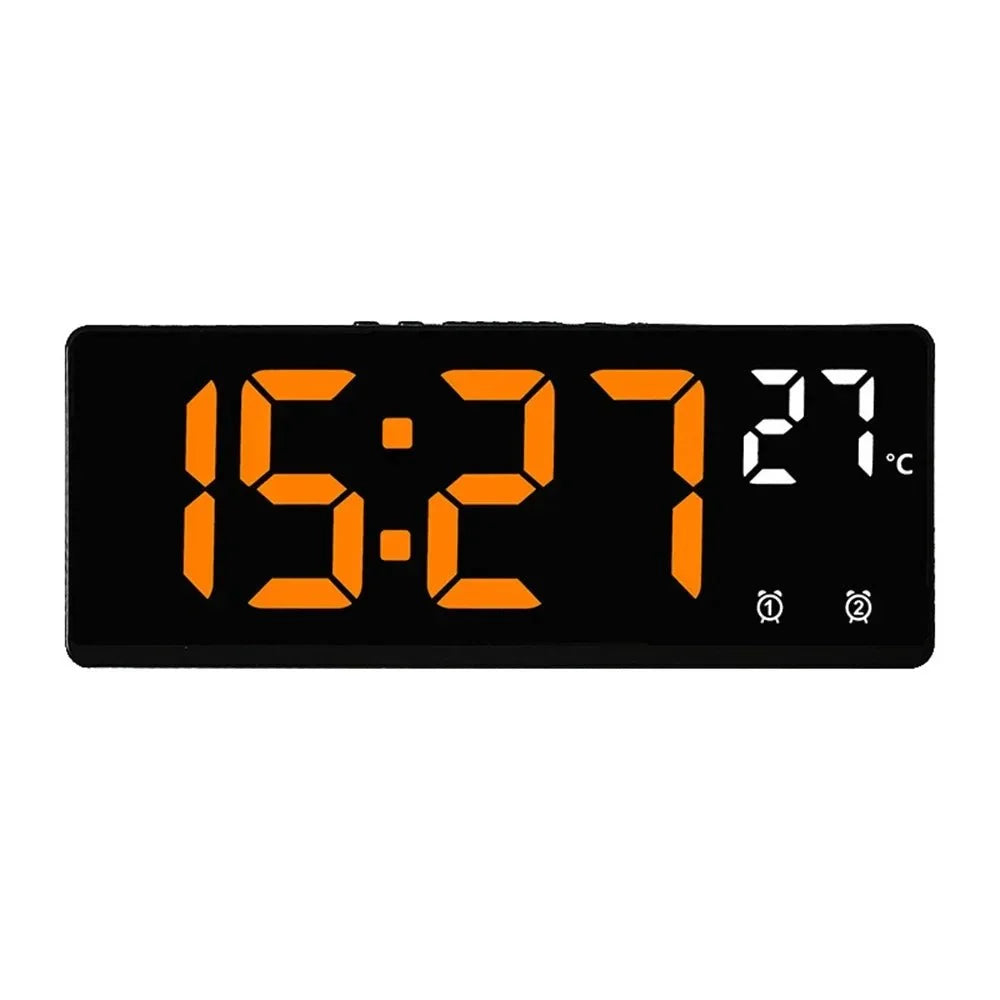 Digital Alarm Clock Clap-Activated Dual Alarms LED Mirror Display