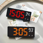 Digital Alarm Clock Clap-Activated Dual Alarms LED Mirror Display