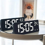 Digital Alarm Clock Clap-Activated Dual Alarms LED Mirror Display
