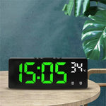 Digital Alarm Clock Clap-Activated Dual Alarms LED Mirror Display