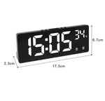 Digital Alarm Clock Clap-Activated Dual Alarms LED Mirror Display