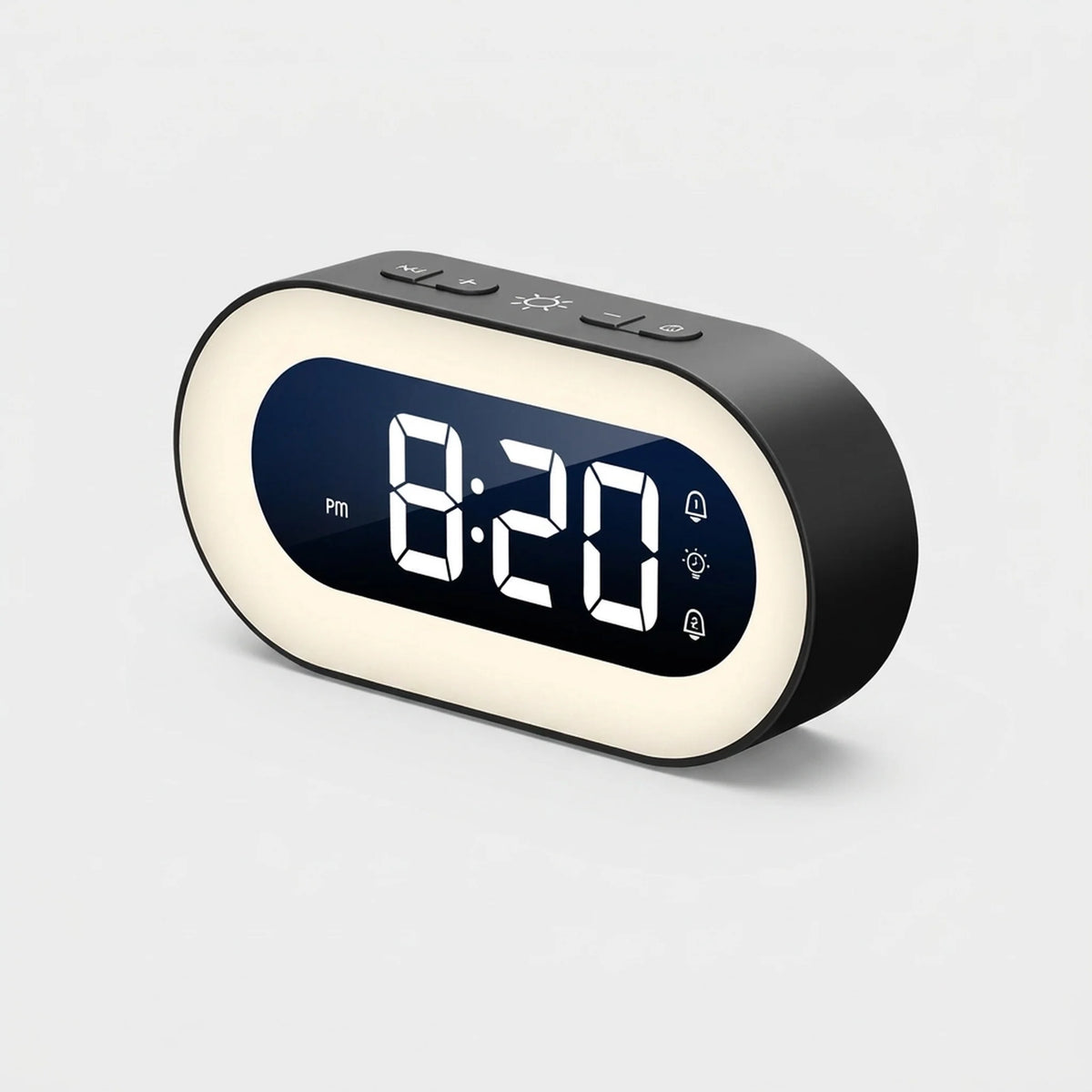 Digital Alarm Clock Dimmable Night Light Rechargeable 15-Day Battery Life