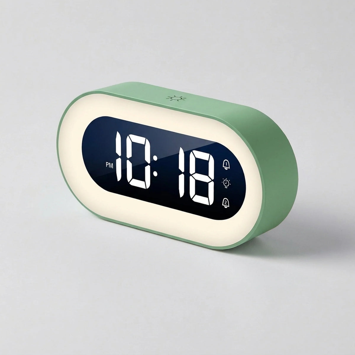 Digital Alarm Clock Dimmable Night Light Rechargeable 15-Day Battery Life