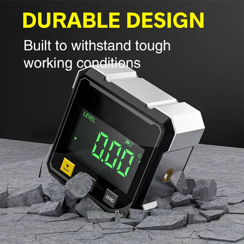 Digital Angle Finder 0.2° Accuracy Magnetic Base USB Rechargeable