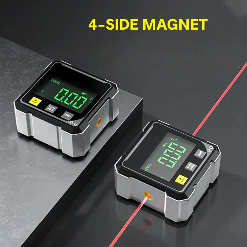 Digital Angle Finder 0.2° Accuracy Magnetic Base USB Rechargeable