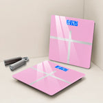Digital Bathroom Scale USB Rechargeable Blue Backlit Tempered Glass