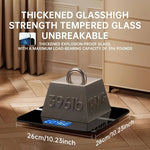Digital Bathroom Scale USB Rechargeable Blue Backlit Tempered Glass