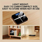 Digital Bathroom Scale USB Rechargeable Blue Backlit Tempered Glass