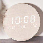 Digital Desk Clock LED Display Compact 7.7-Inch Scandinavian Design