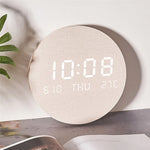 Digital Desk Clock LED Display Compact 7.7-Inch Scandinavian Design