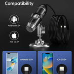 Digital Microscope 1600x USB-Powered Live Viewing