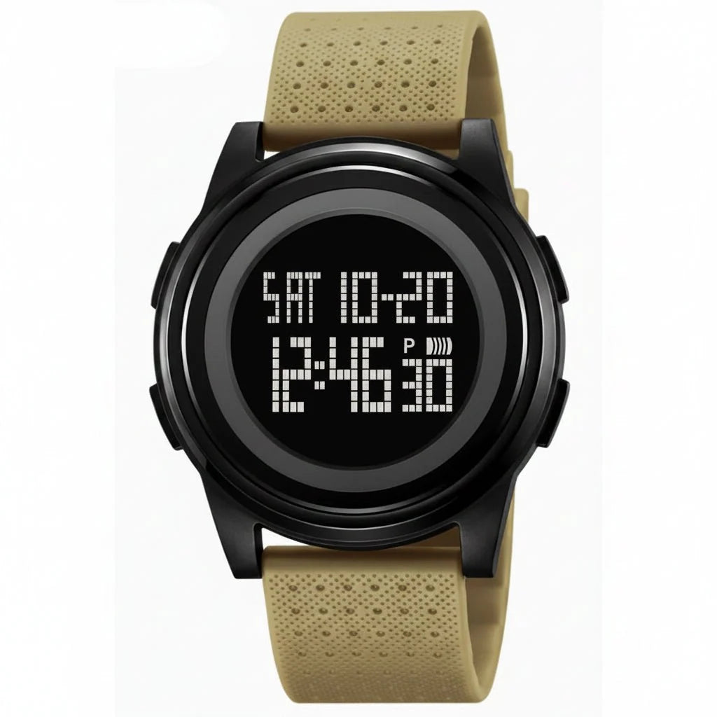Digital Sports Watch Ultra-Thin Stainless Steel Water-Resistant