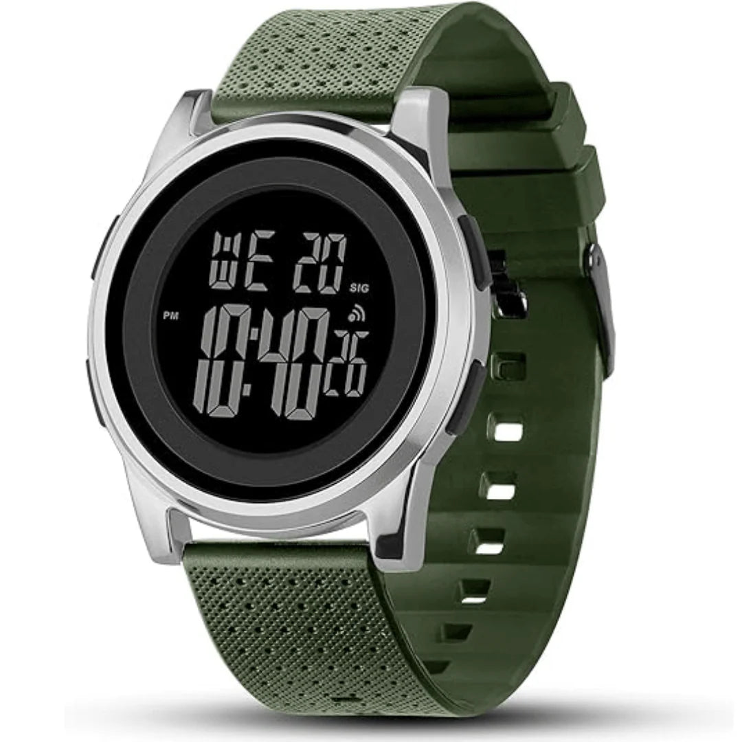 Digital Sports Watch Ultra-Thin Stainless Steel Water-Resistant
