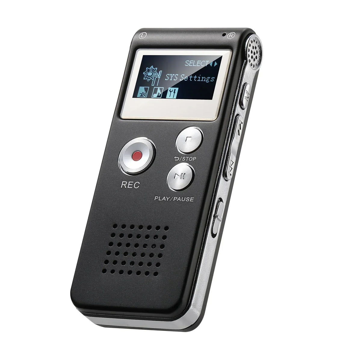 Digital Voice Recorder Voice-Activated WAV Recording Built-In Storage