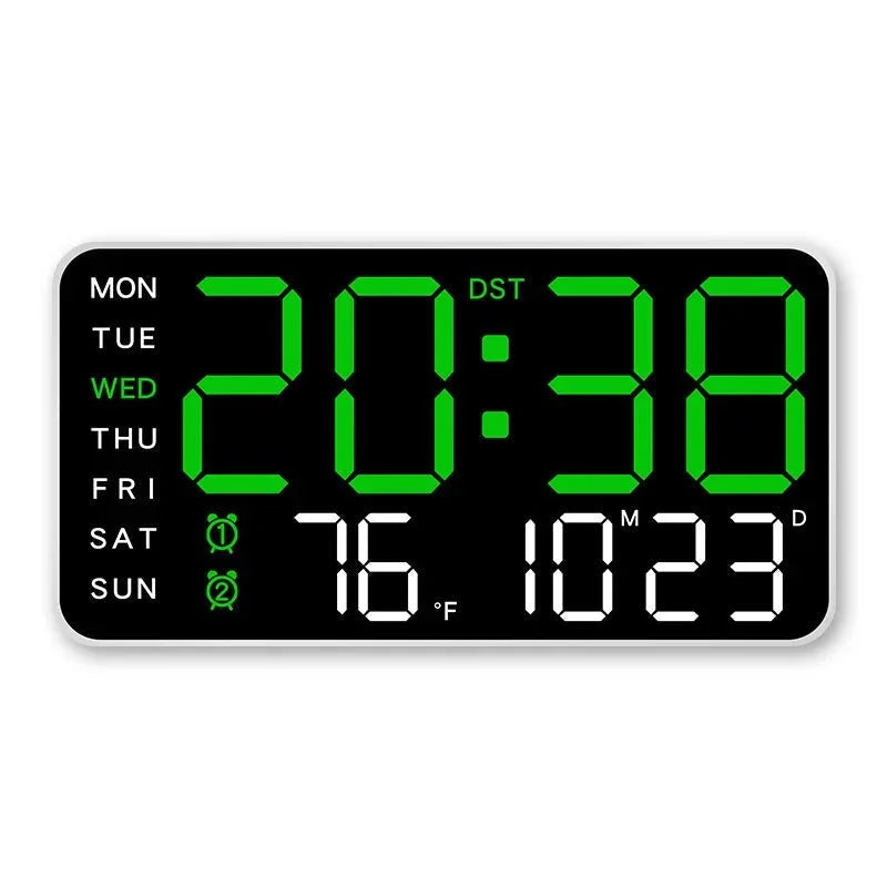 Digital Wall Clock Remote Control Dual Alarm
