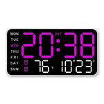 Digital Wall Clock Remote Control Dual Alarm