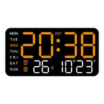 Digital Wall Clock Remote Control Dual Alarm