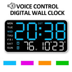 Digital Wall Clock Remote Control Dual Alarm