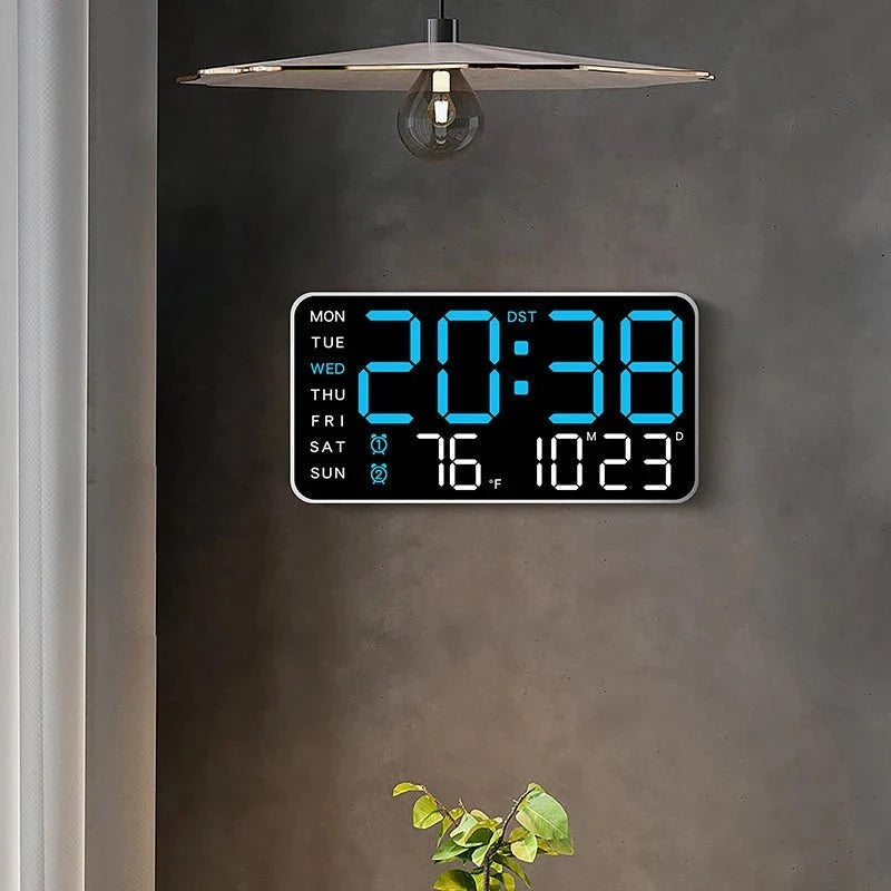 Digital Wall Clock Remote Control Dual Alarm