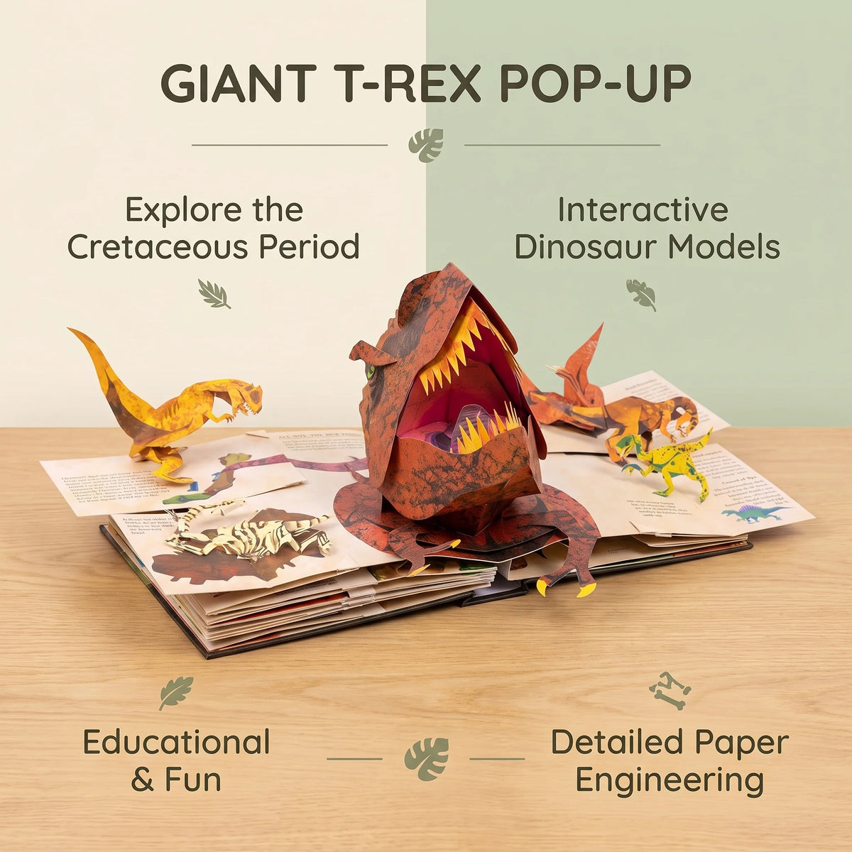 Dinosaur Pop-Up Book Interactive 3D With 35+ Pop-Ups