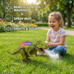 Dinosaur Toy Remote-Controlled Walking Mist Lights & Sounds