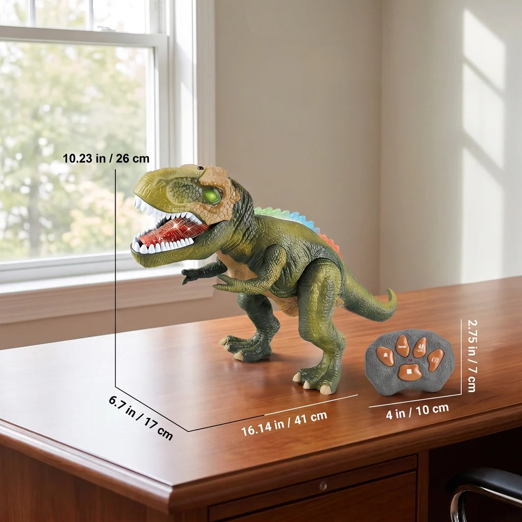 Dinosaur Toy Remote-Controlled Walking Mist Lights & Sounds
