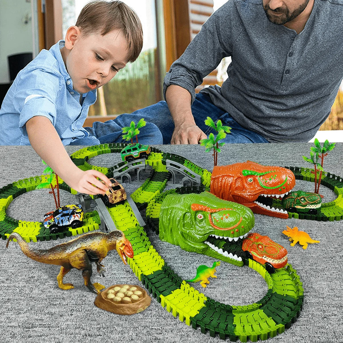 Dinosaur Train Set Interactive Track Playset BPA-Free Plastic