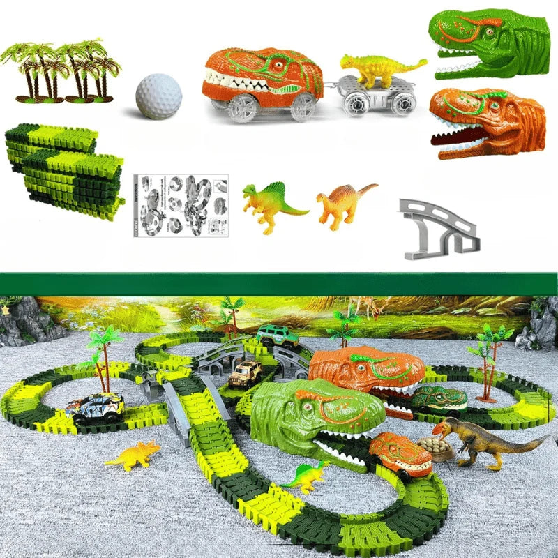 Dinosaur Train Set Interactive Track Playset BPA-Free Plastic