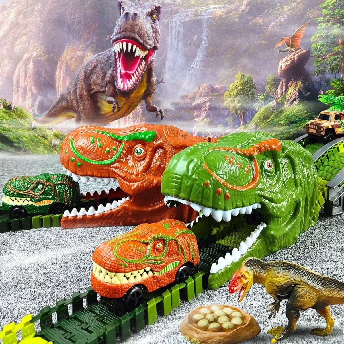 Dinosaur Train Set Interactive Track Playset BPA-Free Plastic