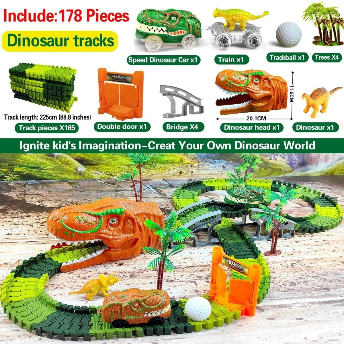 Dinosaur Train Set Interactive Track Playset BPA-Free Plastic