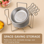 Dipping Bowls Stainless Steel Stackable Set of 5 with Storage Rack